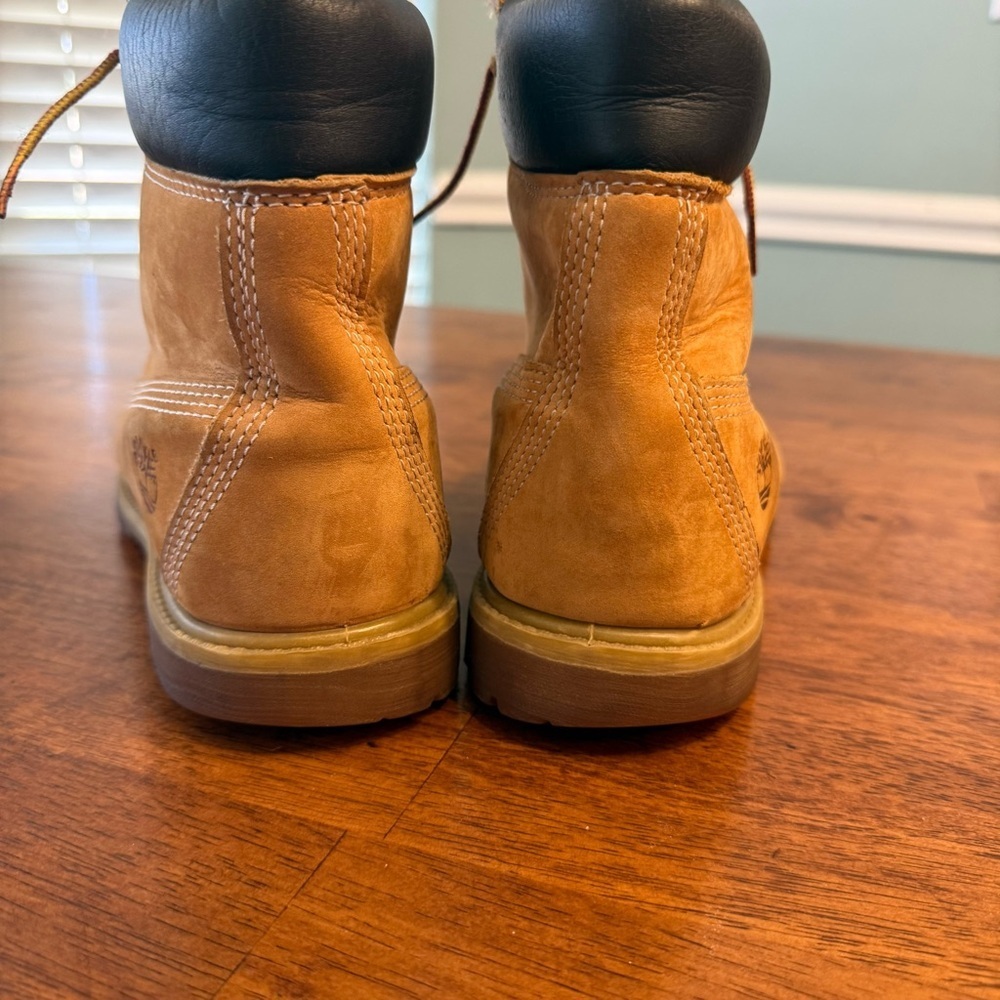 Timberland Premium 6-Inch Waterproof Boots wheat nobuck leather size 10 - Picture 8 of 11